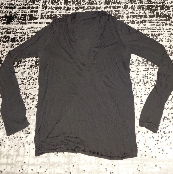 EUC Lanston Black Surplice Drape Top - Size Small! - Picture 6 of 12